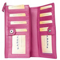 FLW Růžová kožená peněženka Kabana z měkké kůže