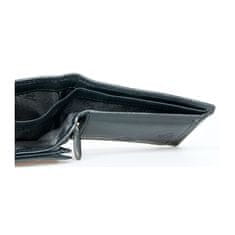 FLW Černá kožená peněženka HMT s ochranou dat (RFID) bez značek a nápisů