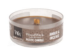 Woodwick Petite Amber & incense vonná svíčka 31 g