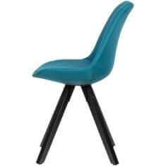 Bruxxi Jídelní židle Kelly (SET 2 ks), textil, modrá