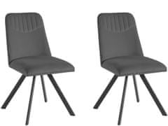 Danish Style Jídelní židle Belissimo (SADA 2 ks), samet, šedá