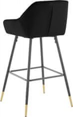 Danish Style Barová židle Bradley, samet, černá