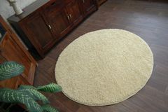 Dywany Lusczów Kulatý koberec SHAGGY Hiza 5cm česnekový, velikost kruh 100