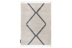 Dywany Lusczów Kusový shaggy koberec BERBER MEKNES krémový, velikost 160x220