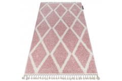 Dywany Lusczów Kusový shaggy koberec BERBER TROIK růžový, velikost 180x270