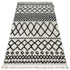 Dywany Lusczów Kusový shaggy koberec BERBER SAFI bílý, velikost 70x200