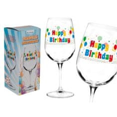 MojeParty Sklenice na víno Happy Birthday 500 ml