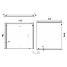 NIMCO LED zrcadlo 800x700 NIMCO ZP 11003