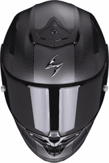 SCORPION Moto přilba EXO-R1 EVO CARBON AIR MG matná černo/tmavě stříbrná XS