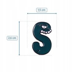 Pinets® Ozdobný špendlík písmeno S Vytvořte si vlastní logo nápisy