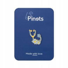 Pinets® Ozdobný špendlík stetoskop s květinami pro lékaře
