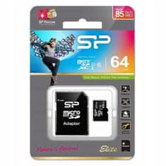 Silicon Power Paměťová karta microSDXC Elite 64GB + adaptér