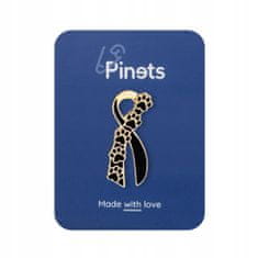 Pinets® Ozdobný špendlík smuteční stuha s potiskem kočičích psích tlapek