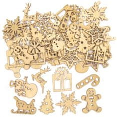 Baker Ross Dřevěné vánoční mini dekorace (45ks) AV678