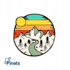Pinets® Ozdobný špendlík výhled na hory v záři zapadajícího slunce
