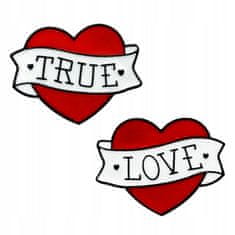 Pinets® Ozdobný dvojnásobek špendlík dvě srdce s nápisem True Love