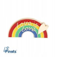 Pinets® Ozdobný špendlík duha s nápisem Love is Love