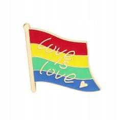 Pinets® Ozdobný špendlík duhová vlajka s nápisem Love is Love