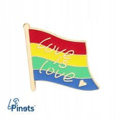 Pinets® Ozdobný špendlík duhová vlajka s nápisem Love is Love