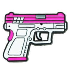 Pinets® Ozdobný špendlík bílá a růžová pistole Girl Power