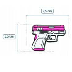 Pinets® Ozdobný špendlík bílá a růžová pistole Girl Power