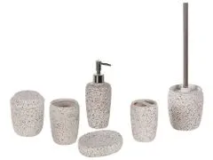 Beliani 6dílná keramická sada doplňků do koupelny bílá PALMILLA