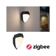 Paulmann VÝPRODEJ VZORKU PAULMANN LED venkovní nástěnné svítidlo Smart Home Zigbee Ikosea neláká hmyz IP44 50x203mm CCT 4,4W 230V antracit umělá hmota 94516X
