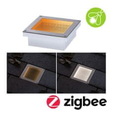Paulmann PAULMANN LED zemní svítidlo Smart Home Zigbee Brick neláká hmyz IP67 hranaté 100x100mm CCT 1W 230V ocel ocel 94595