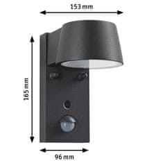 Paulmann PAULMANN LED venkovní nástěnné svítidlo Smart Home Zigbee Capea pohybové čidlo neláká hmyz IP44 96x153mm CCT 6W 230V 98° černá hliník 94714