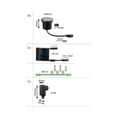 Paulmann PAULMANN Plug a Shine LED zemní svítidlo Floor základní sada neláká hmyz IP67 2200K 3x4,5W antracit 94717