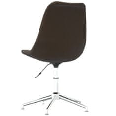 Vidaxl Otočná kancelářská židle tmavě hnědá textil
