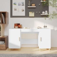 Vidaxl Psací stůl bílý s vysokým leskem 140x50x75 cm kompozitní dřevo