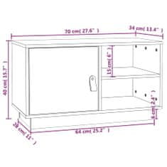 Vidaxl TV skříňka bílá 70 x 34 x 40 cm masivní borové dřevo
