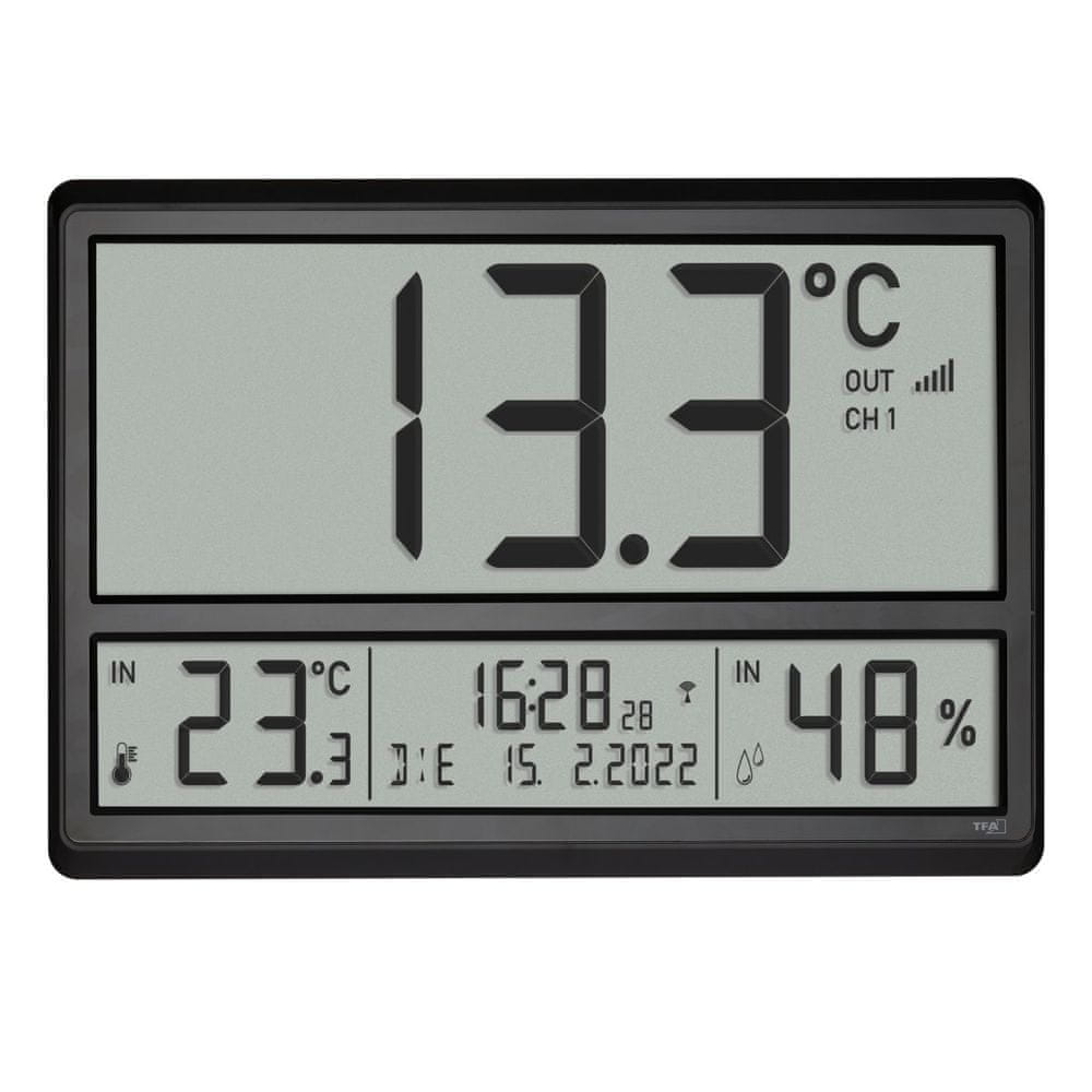 Levně TFA 60.4523.01 – nástěnné XXL hodiny s venkovní teplotou