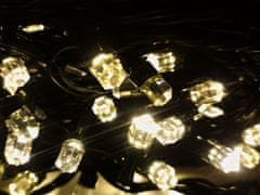 AUR Venkovní LED vánoční řetěz s šestihrannými LED diodami, teplá bílá, 10m, 100 LED