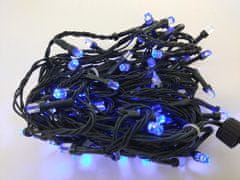 AUR Venkovní LED vánoční řetěz s velkými šestihrannými LED diodami, modrá, 10m, 100 LED