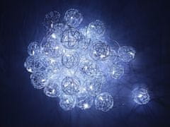 AUR Venkovní vánoční mikro řetěz s drátěnými koulemi 5m Barva: Modrá