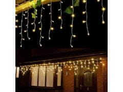 commshop Venkovní LED vánoční závěs - teplá bílá, počet LED: 20m+5m, 630 LED, stálé svícení, s časovačem 6h/18h