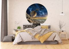 AG Design Velkolepý Saturn, kulatá samolepicí vliesová fototapeta do obývacího pokoje, ložnice, jídelny, kuchyně, 140x140