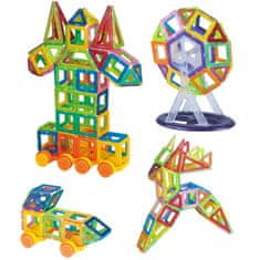 Northix Magnetické stavební díly - perfektní dárek pro děti (124 ks) 