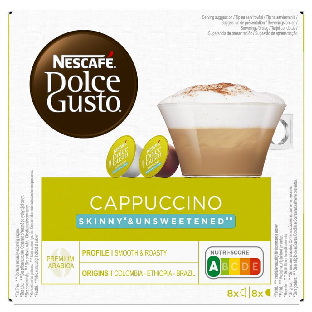 Levně NESCAFÉ Dolce Gusto Cappuccino Skinny Unsweetened – kávové kapsle – karton 3x16 ks