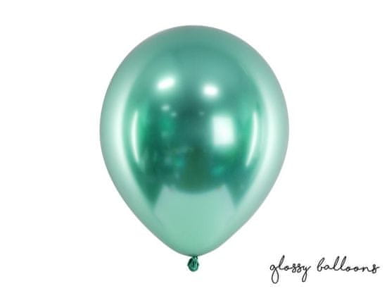 Paris Dekorace Balónek chromový láhvově zelený, 30cm