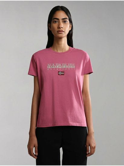 Napapijri Tmavě růžové dámské tričko NAPAPIJRI