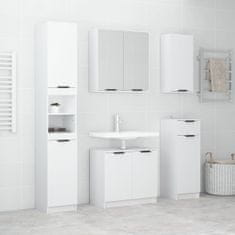Greatstore 5dílná sada koupelnových skříněk lesklá bílá kompozitní dřevo