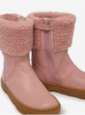 Camper Růžové holčičí kožené zimní boty s umělým kožíškem Camper 29