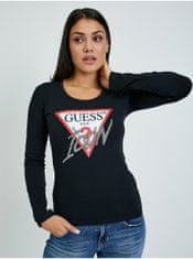 Guess Černé dámské tričko s dlouhým rukávem Guess S