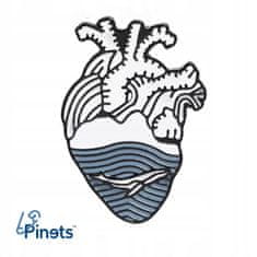 Pinets® Ozdobný špendlík srdce s velrybou