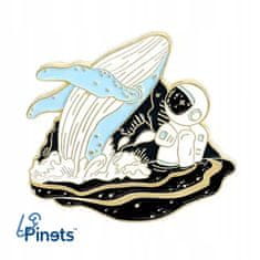 Pinets® Ozdobný špendlík astronaut koupající se s velrybou