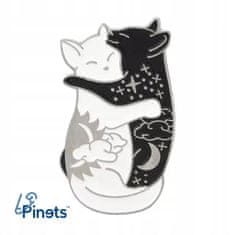 Pinets® Ozdobný špendlík dvě černobílé kočky, které se objímají