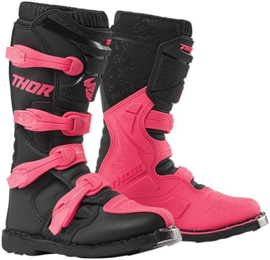 THOR boty BLITZ XP dámské černo-bílo-růžové